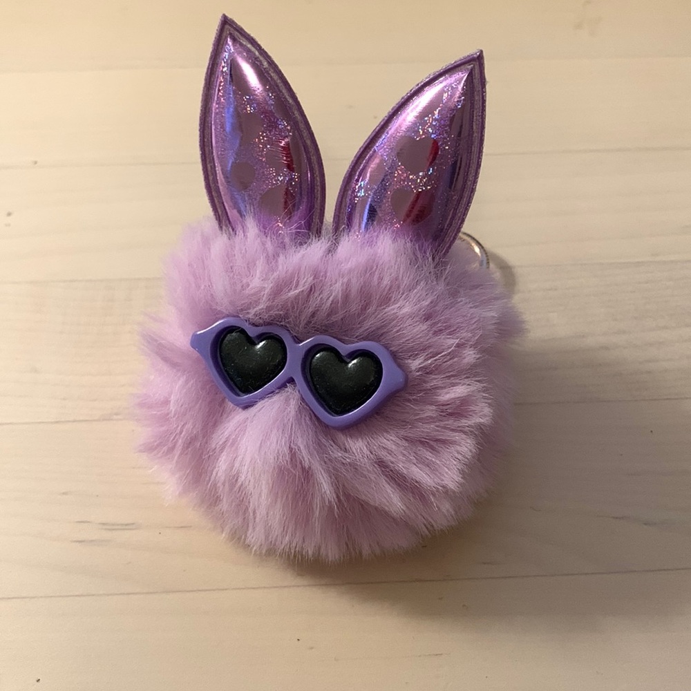 Purple Fluff Keychain